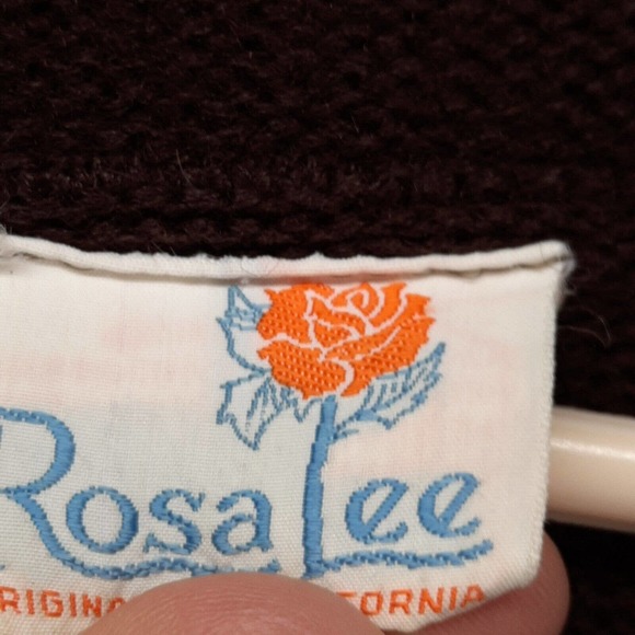 Vintage‎ Rosa Lee Open Cardigan Sweater Women Medium Brown Pockets Mid Length - Picture 3 of 8